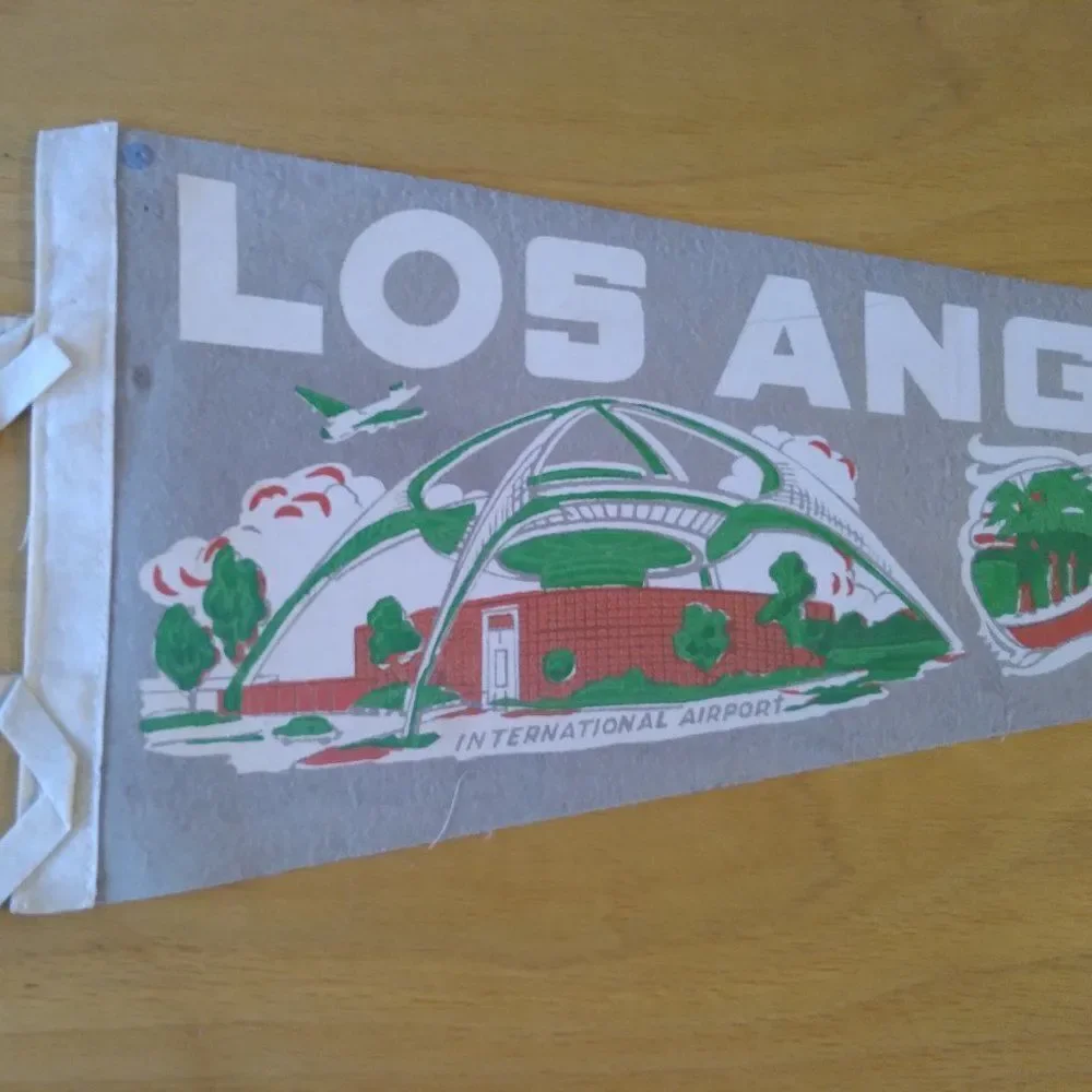 Vintage 60s Los Angeles California Pennant Flag
